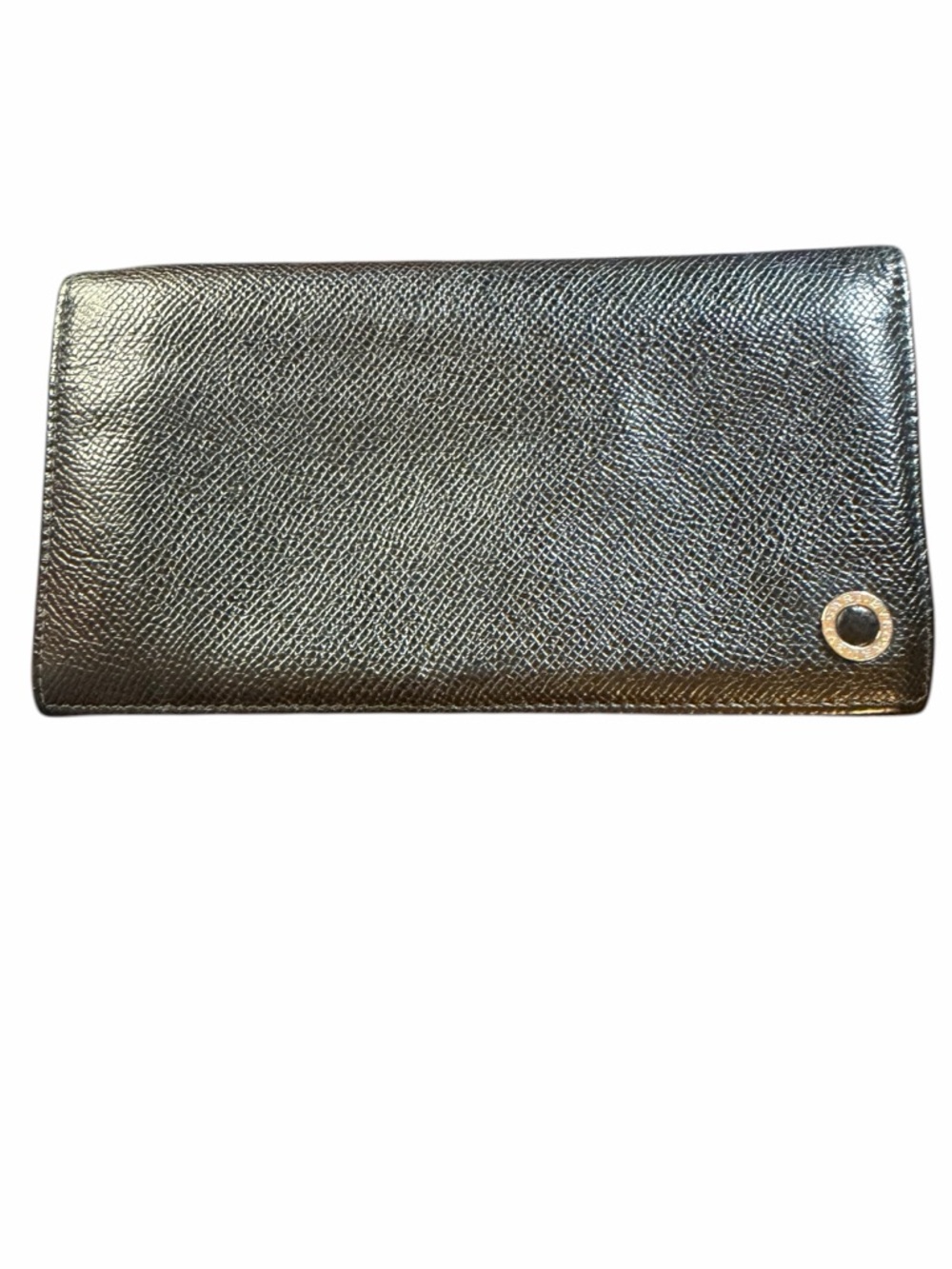 ✨ Bvlgari Black Grain Leather Long Wallet ✨ Turquoise Interior ✨